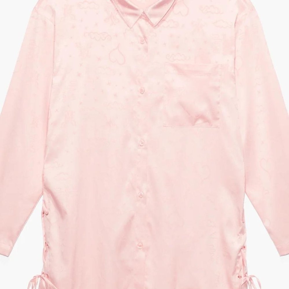 Savage X Fenty Heavenly Satin Sleep Shirt & Shorts Set NWT XL & 1X